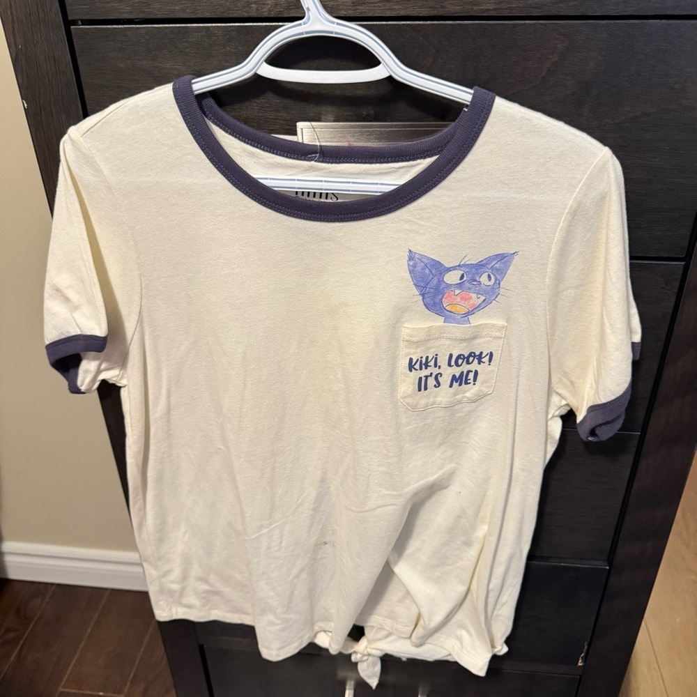 Kiki's Delivery Service Cream and Purple Graphic T-Shirt